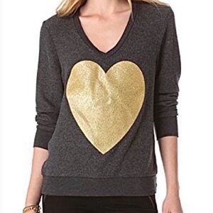 Wildfox Sparkle Heart‎ Pullover Size Large